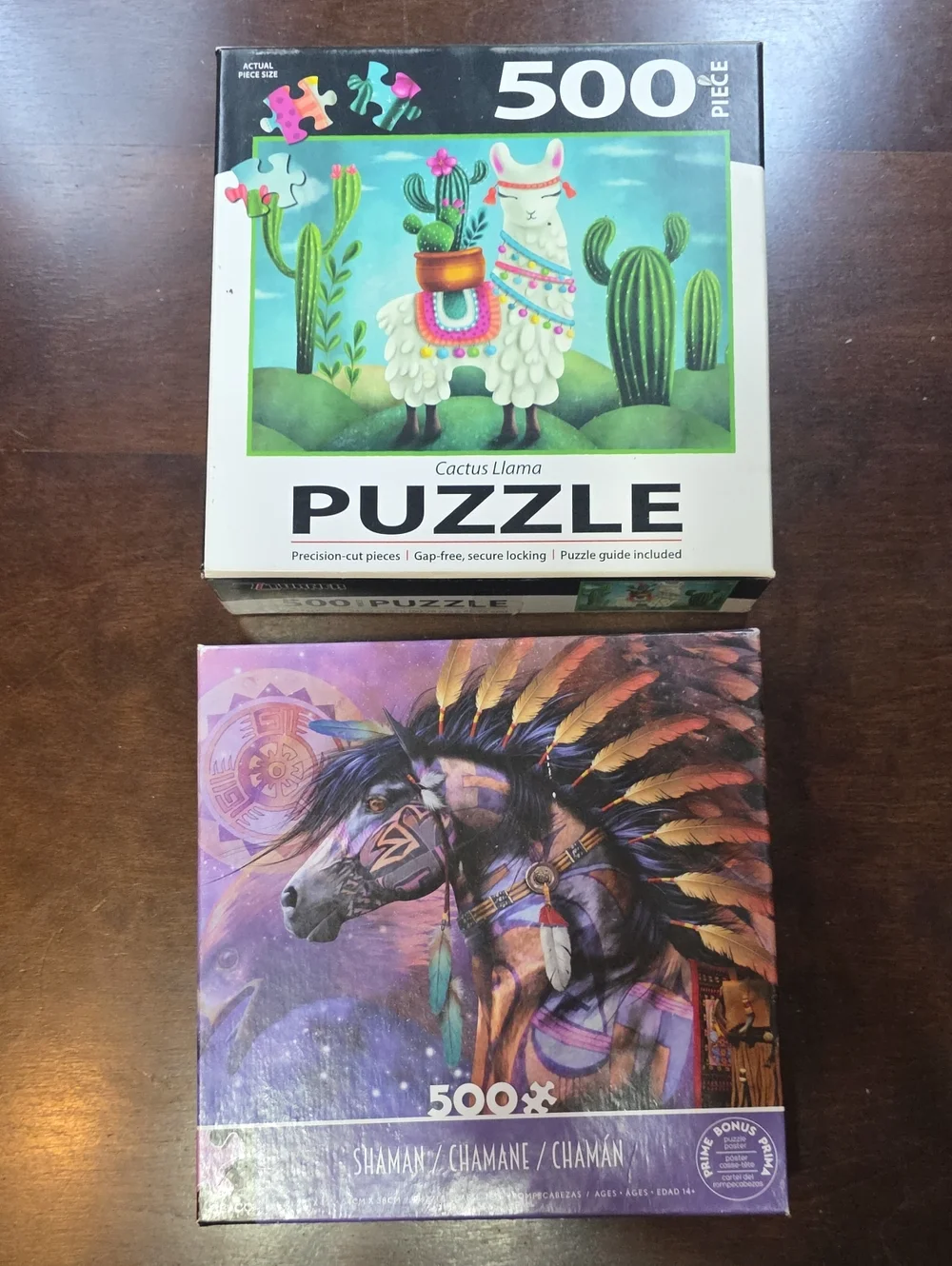 2 Puzzles Cactus Llama & Shaman 500-Pcs